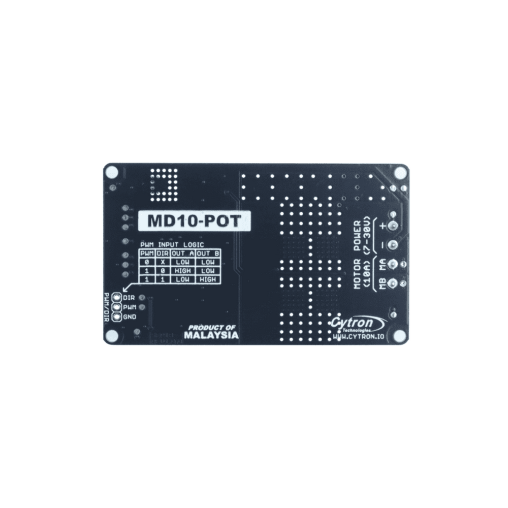 Cytron 10Amp 7V-30V Switch Control Potentiometer with DC Motor Driver -Motors & Mechanical
-Motor Drivers -Robocraze