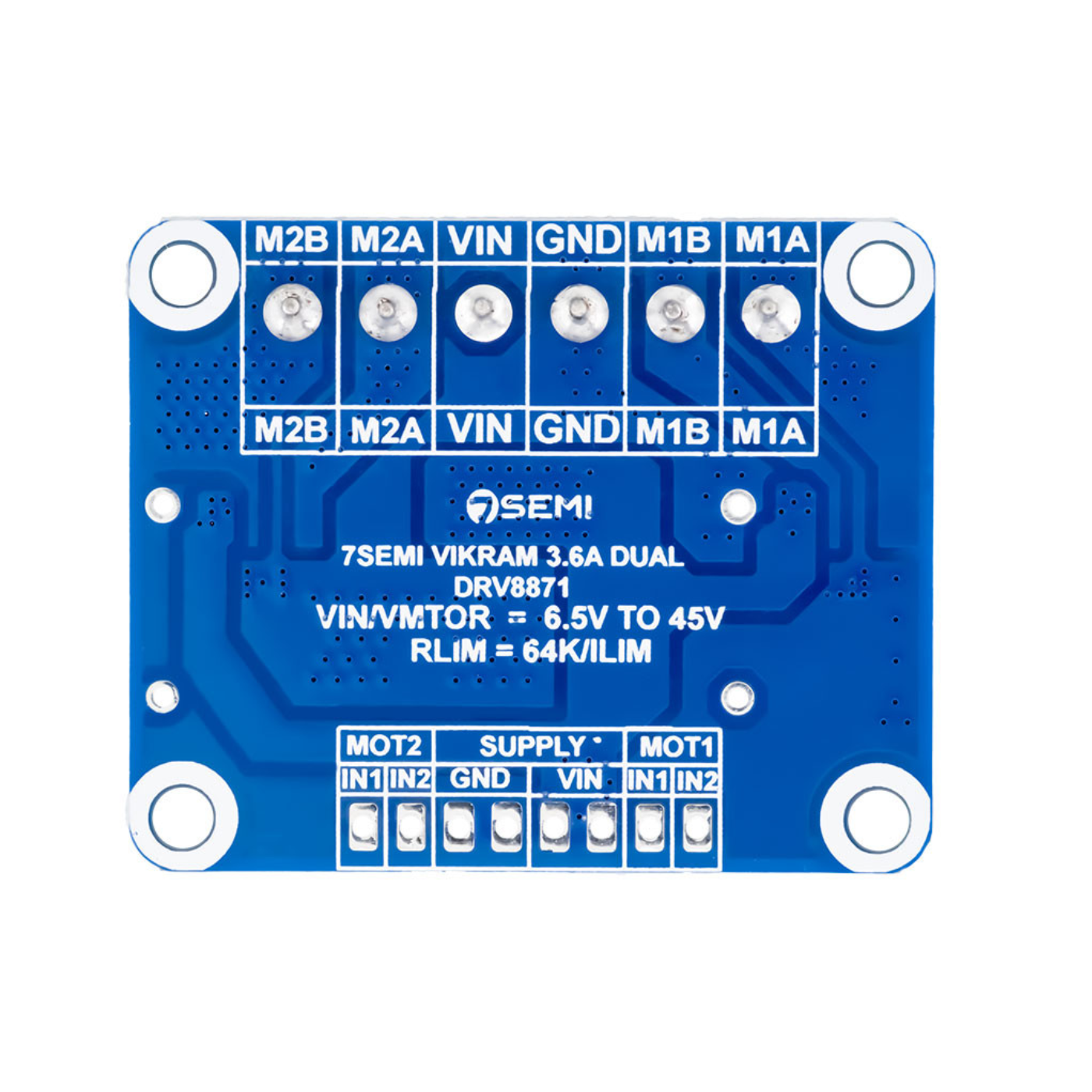 7Semi Vikram-453R6D 45V 3.6A DRV8871 Dual Channel Motor Driver (2 Channel) - Robocraze