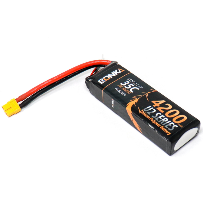 11.1v 4200mAh 35C 3S1P Bonka LiPo Battery – For FPV aircraft, RC drones & quadcopters - DIY Drone Parts - Robocraze