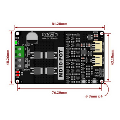 Cytron 10Amp 7V-30V Switch Control Potentiometer with DC Motor Driver -Motors & Mechanical
-Motor Drivers -Robocraze