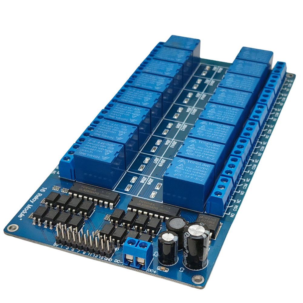 16 Channel 12V Relay Module Board – 16-channel relay board for automation projects. -Relay Module -Robocraze