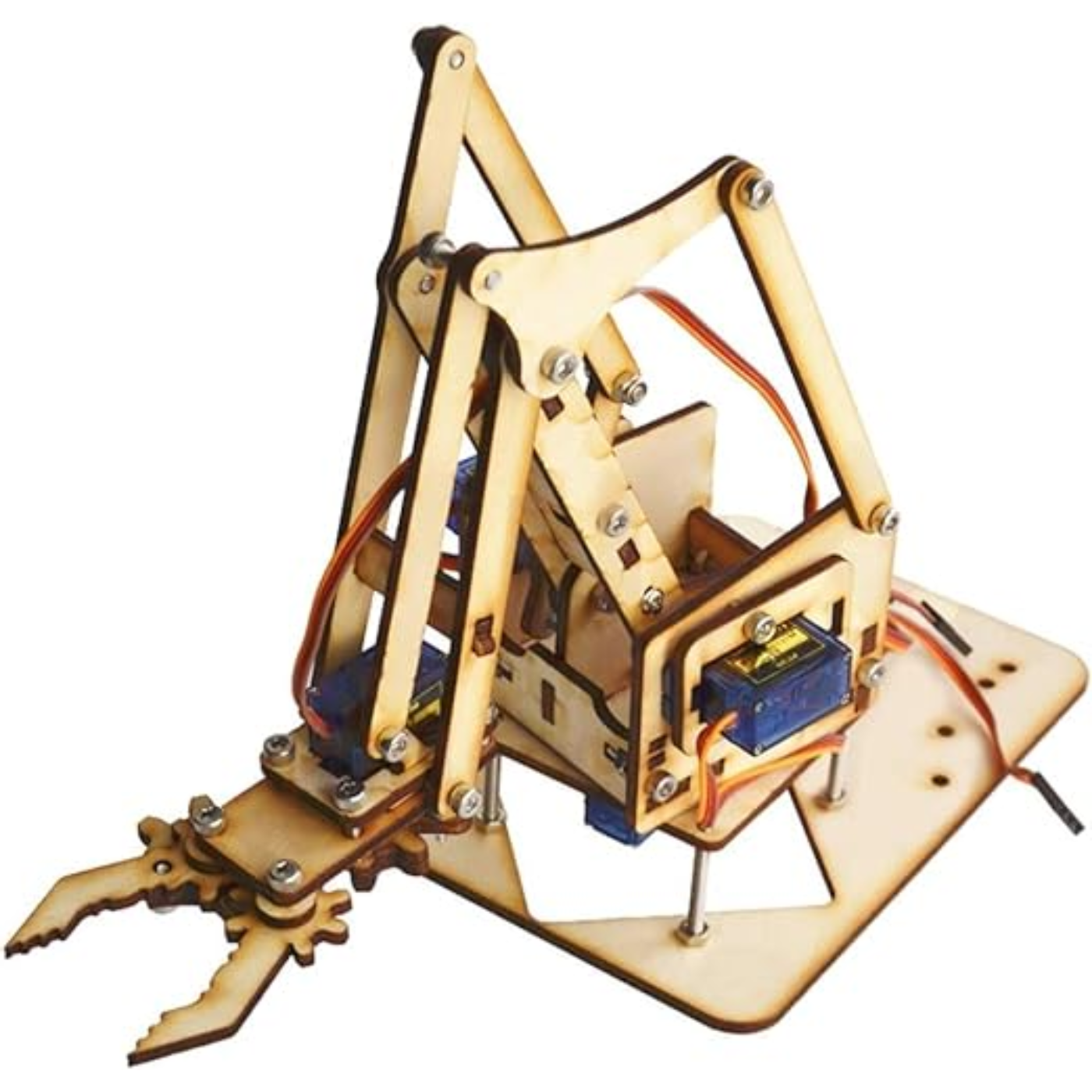 4DOF Wooden Robot Arm Kit – DIY Mechanical Manipulator with SG90 Servos -Robocraze