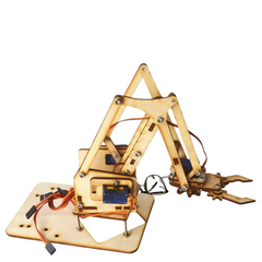 4DOF Wooden Robot Arm Kit – DIY Mechanical Manipulator with SG90 Servos -Robocraze