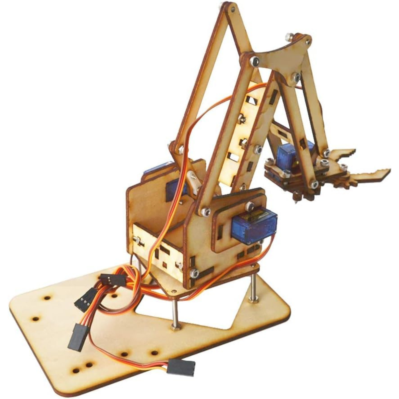 4DOF Wooden Robot Arm Kit – DIY Mechanical Manipulator with SG90 Servos -Robocraze