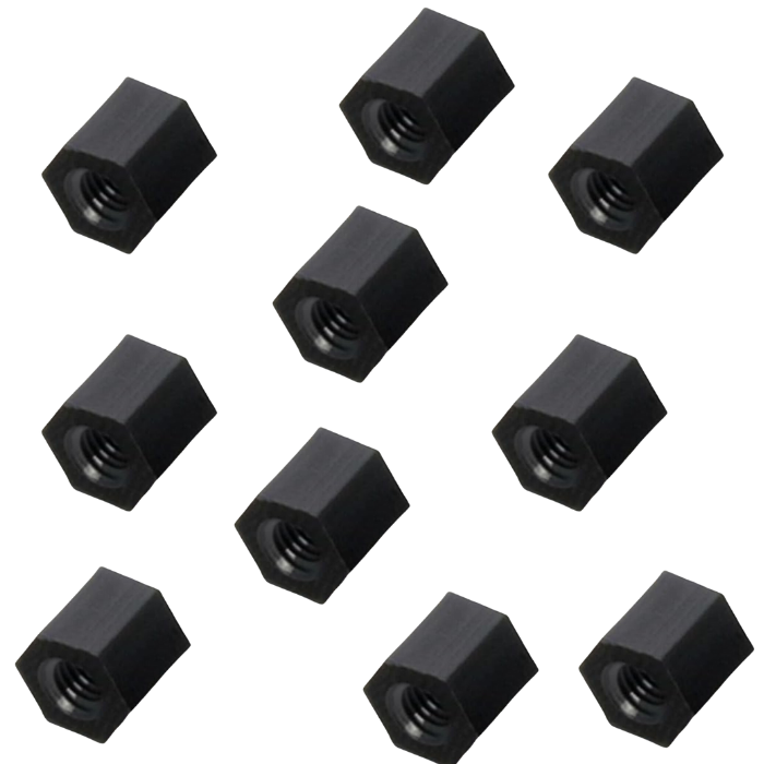 M3*9MM Black Nylon Double Pass Hexagonal Column Isolation Column (Pack of 10)-picture-13