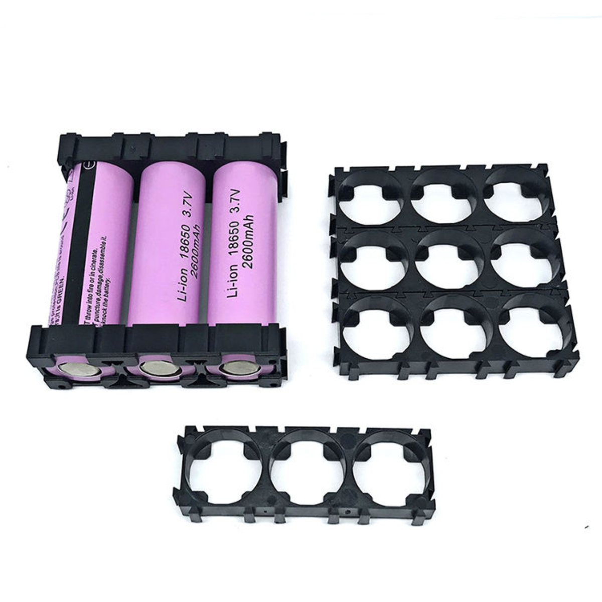 18650 Battery Spacer Bracket – 1x3 Cell Holder for Lithium Battery Pack Assembly -Robocraze