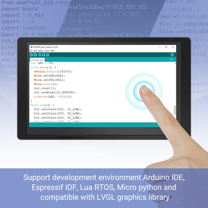 ELECROW ESP32 5-Zoll Touch-Display Mit Acrylgehäuse – 800x480, IPS, LVGL, Arduino & ESP-IDF Kompatibel – Mit KI-Sprachinteraktion, Mikrofon & Lautsprecher