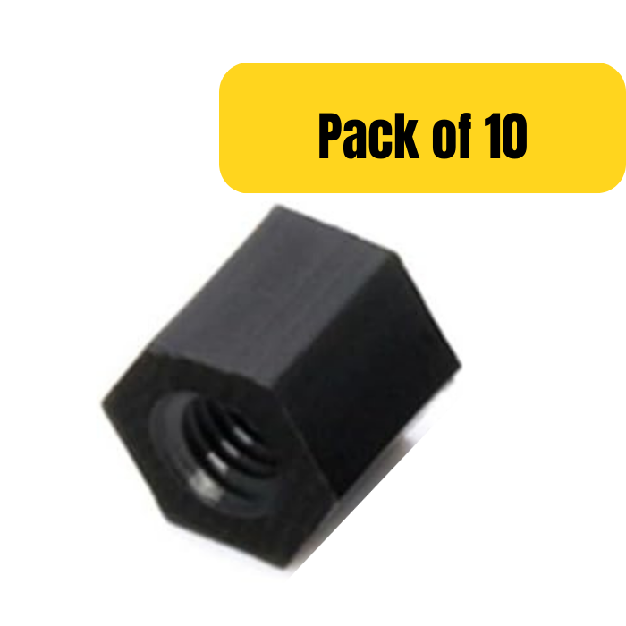M3*9MM Black Nylon Double Pass Hexagonal Column Isolation Column (Pack of 10)