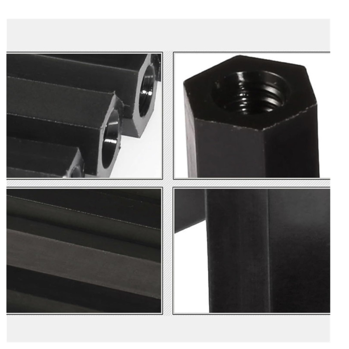 M3*9MM Black Nylon Double Pass Hexagonal Column Isolation Column (Pack ...