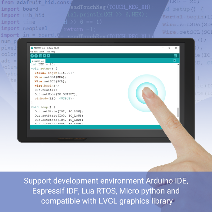 ELECROW 7.0" ESP32 HMI Display: Arduino/LVGL/Micropython/PlatformIO Compatible Without Acrylic Case