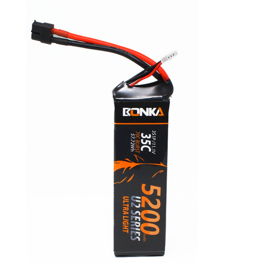 11.1v 5200mAh 35C 3S1P Bonka LiPo Battery – For FPV aircraft, RC drones & quadcopters - DIY Drone Parts - Robocraze