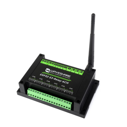 Waveshare 6-Channel ESP32-S3 WiFi Relay Module with Onboard RS485 Pico HAT Interfaces