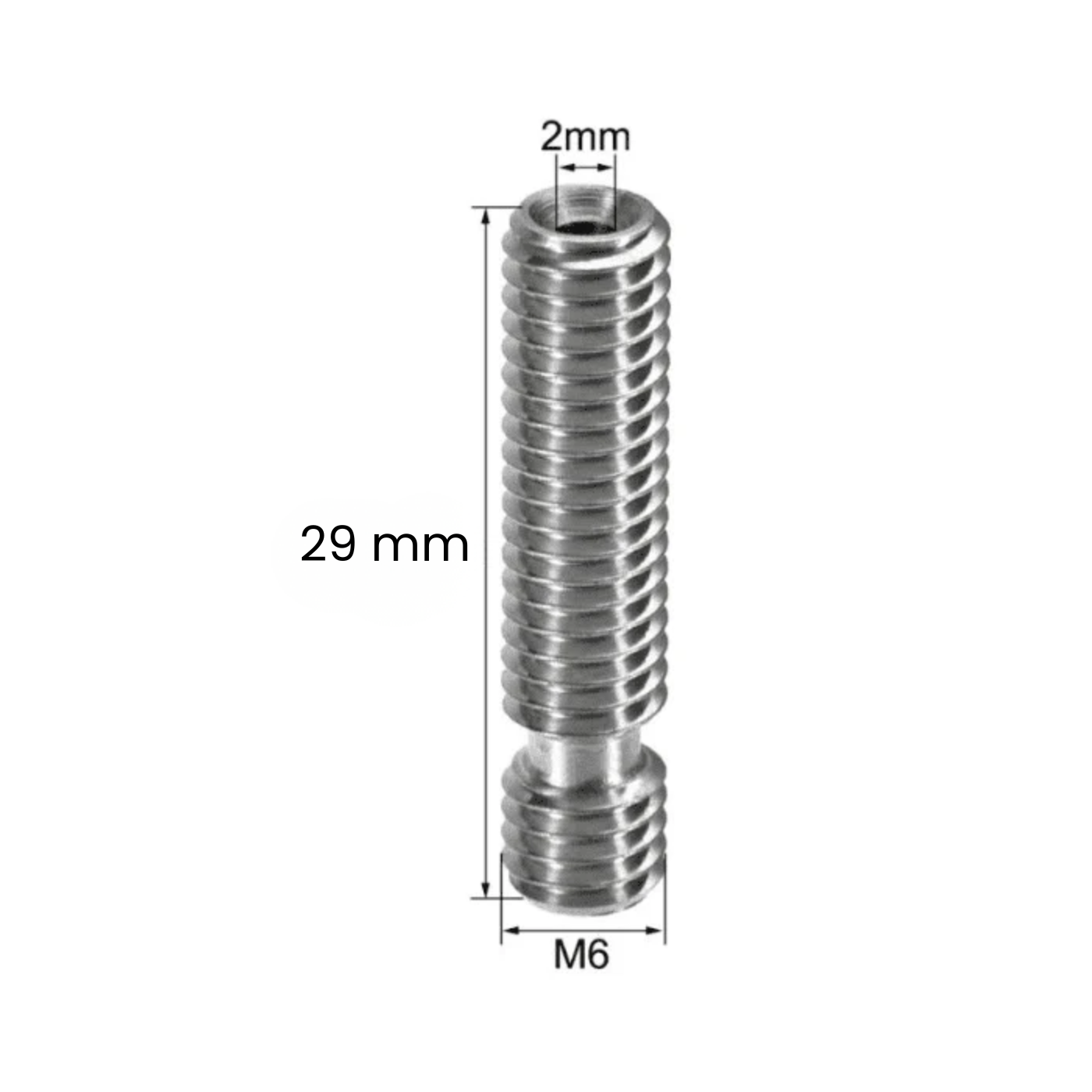 V5 Heat Break Hotend Throat Without Teflon Tube for 1.75mm Filament – 29mm -Robocraze