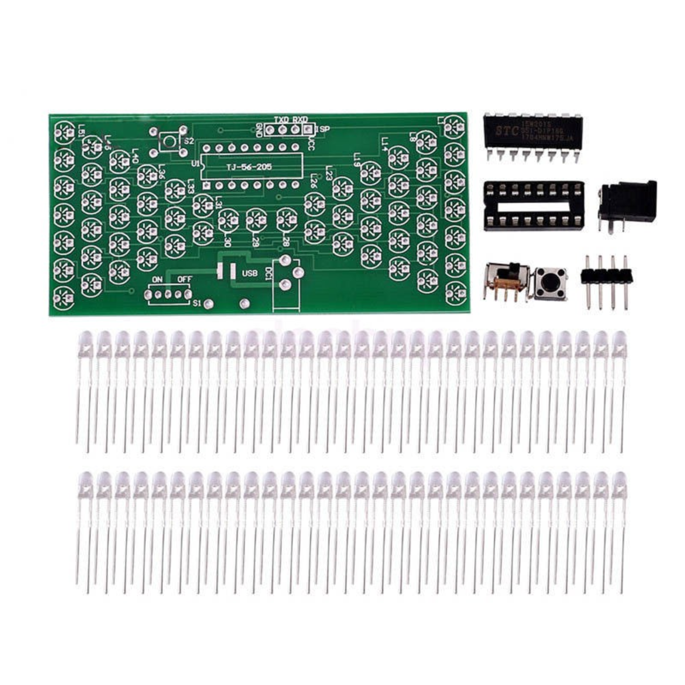 Electronic 5V Hourglass Shape Flashing LED DIY Soldering Board Kit -Robocraze