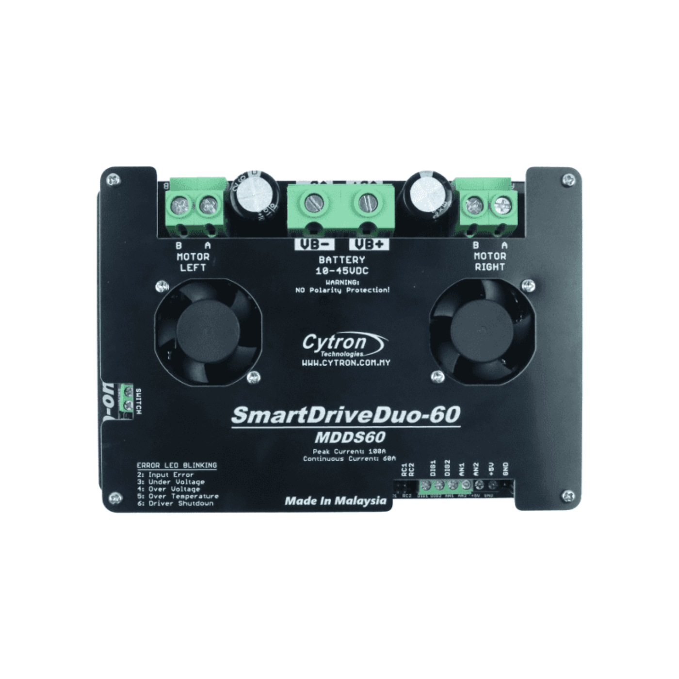 Cytron SmartDriveDuo-60A 7V-45V DC Motor Driver -Motors & Mechanical -Motor Drivers -Robocraze