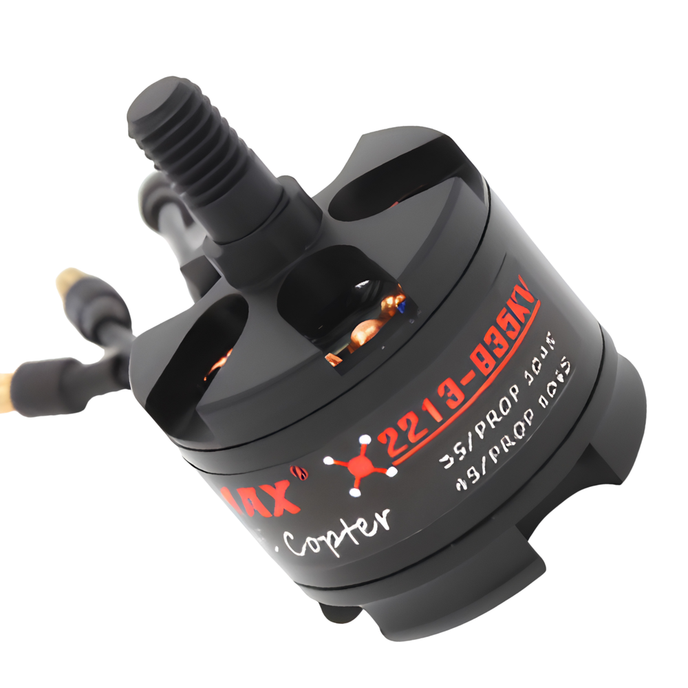 Emax MT2213 935KV Brushless Motor (CCW) with 1045 Propeller Pair - Black Cap for Multirotor Drones - Robocraze