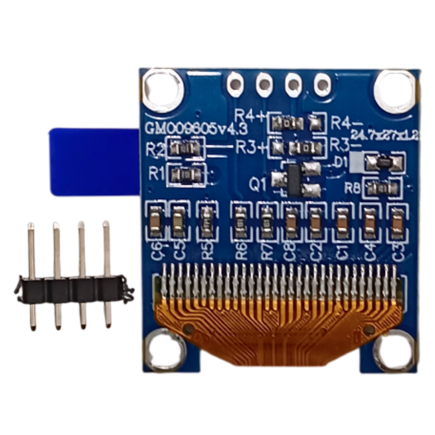 0.96 Inch OLED Display Module SPI/I2C 4pin Blue Color -Displays -OLED Display -Robocraze