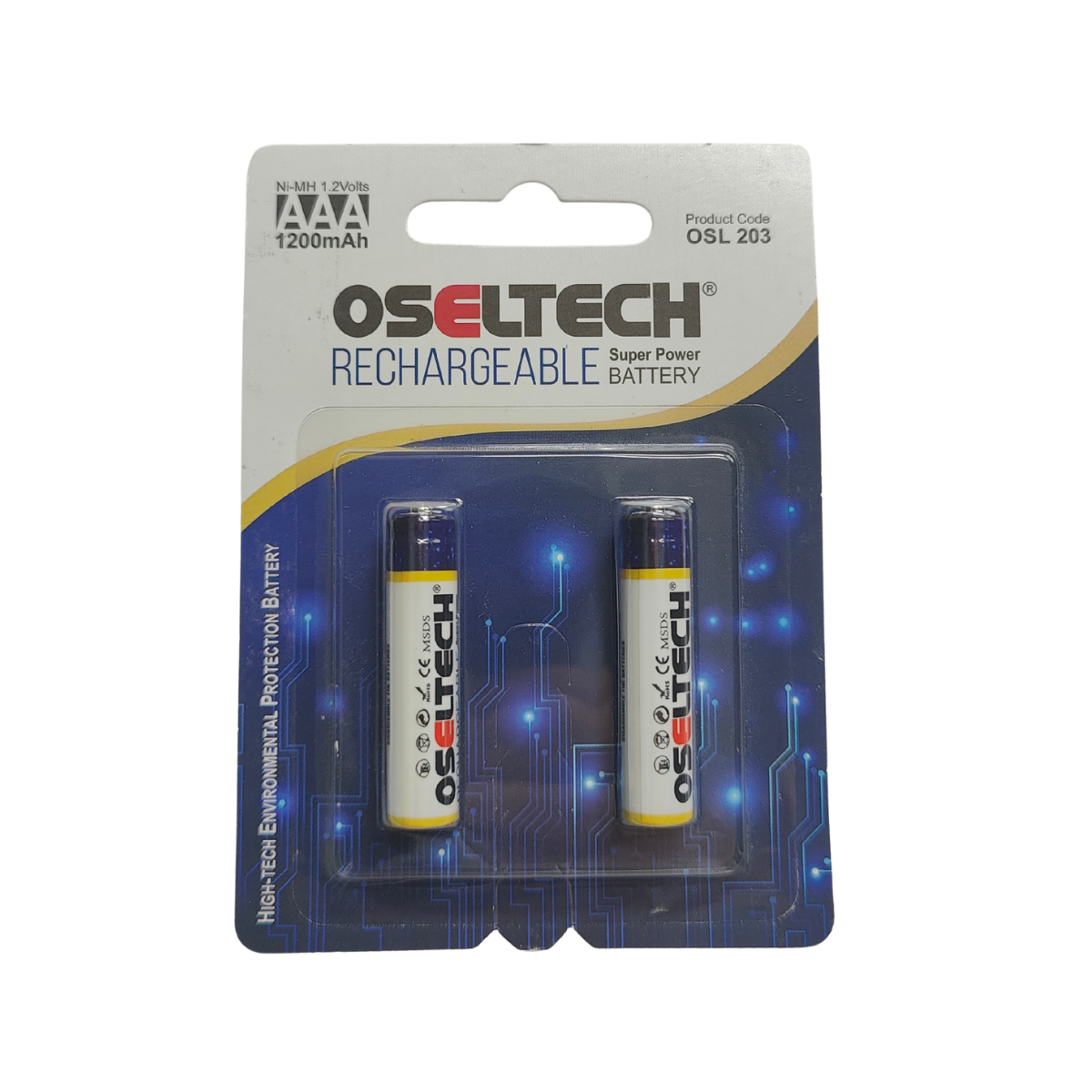 1000mAh AAA Rechargeable Battery (2-Pack) – 1.2V AAA rechargeable battery for remotes & cameras.-Battery -Robocraze