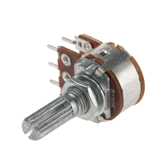 100kΩ Dual-Gang 6-Pin Rotary Carbon Potentiometer, 0.2W, 15mm -Electronic Components -Potentiometer -Pot Potentiometer -Robocraze