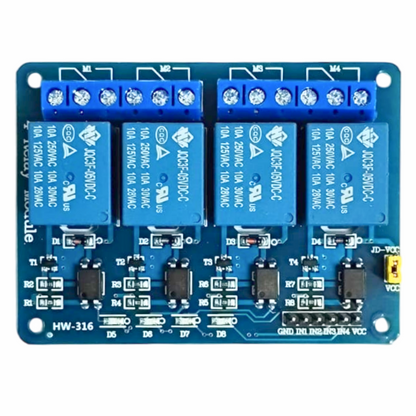 4-Channel 5V Relay Board – 4-channel 5V relay board for electronics projects. -Relay Module -Robocraze