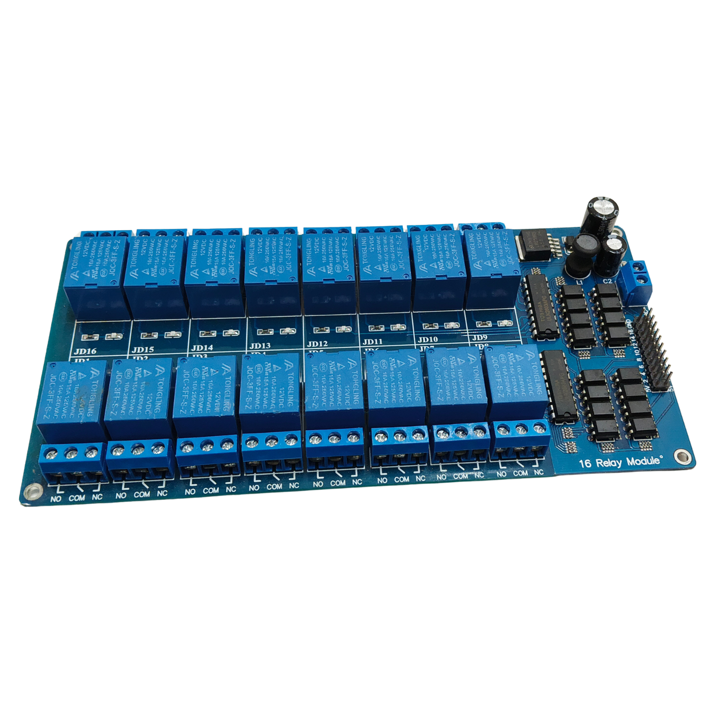 16 Channel 12V Relay Module Board – 16-channel relay board for automation projects. -Relay Module -Robocraze