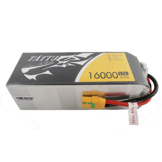 Original Tattu 16000mAh 15C 22.2V 6S1P XT90-S LiPo Battery – For FPV drones & quadcopters - DIY Drone Parts - Robocraze