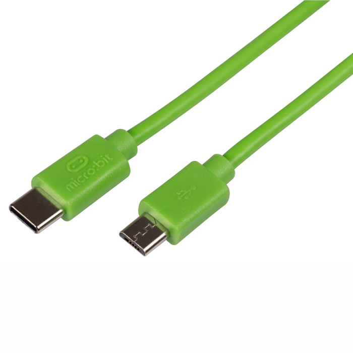 Official Micro:bit USB Cable Type C to Micro USB 0.3m - Green - Robocraze