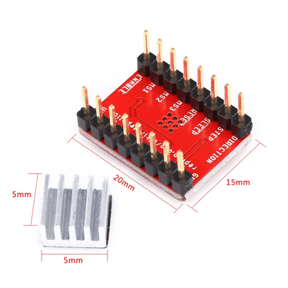 A4988 Stepper Motor Driver Module with Heat Sink For 3D Printer (Red)