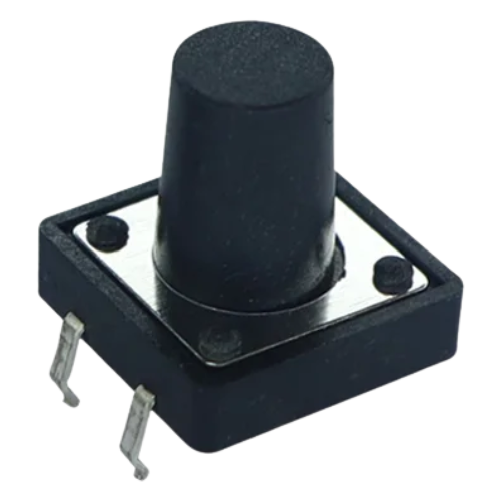 4 Pin Push Button Tactile Switch 12x12x15mm (Pack of 5) -Electronic Components -Switches -Push Buttons -Robocraze