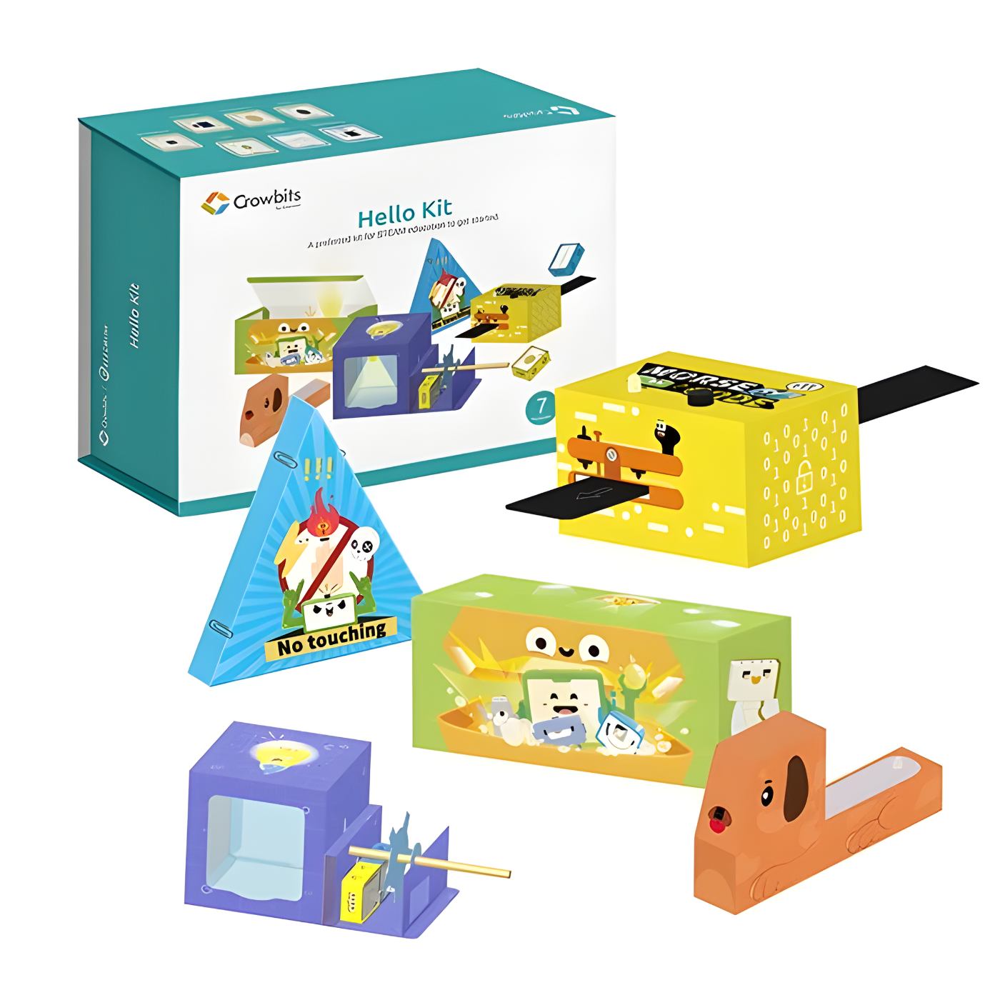 Elecrow - Crowbits Hello Kit - 7 Modules, Programming Learning Kit, STEM Project Toys - 