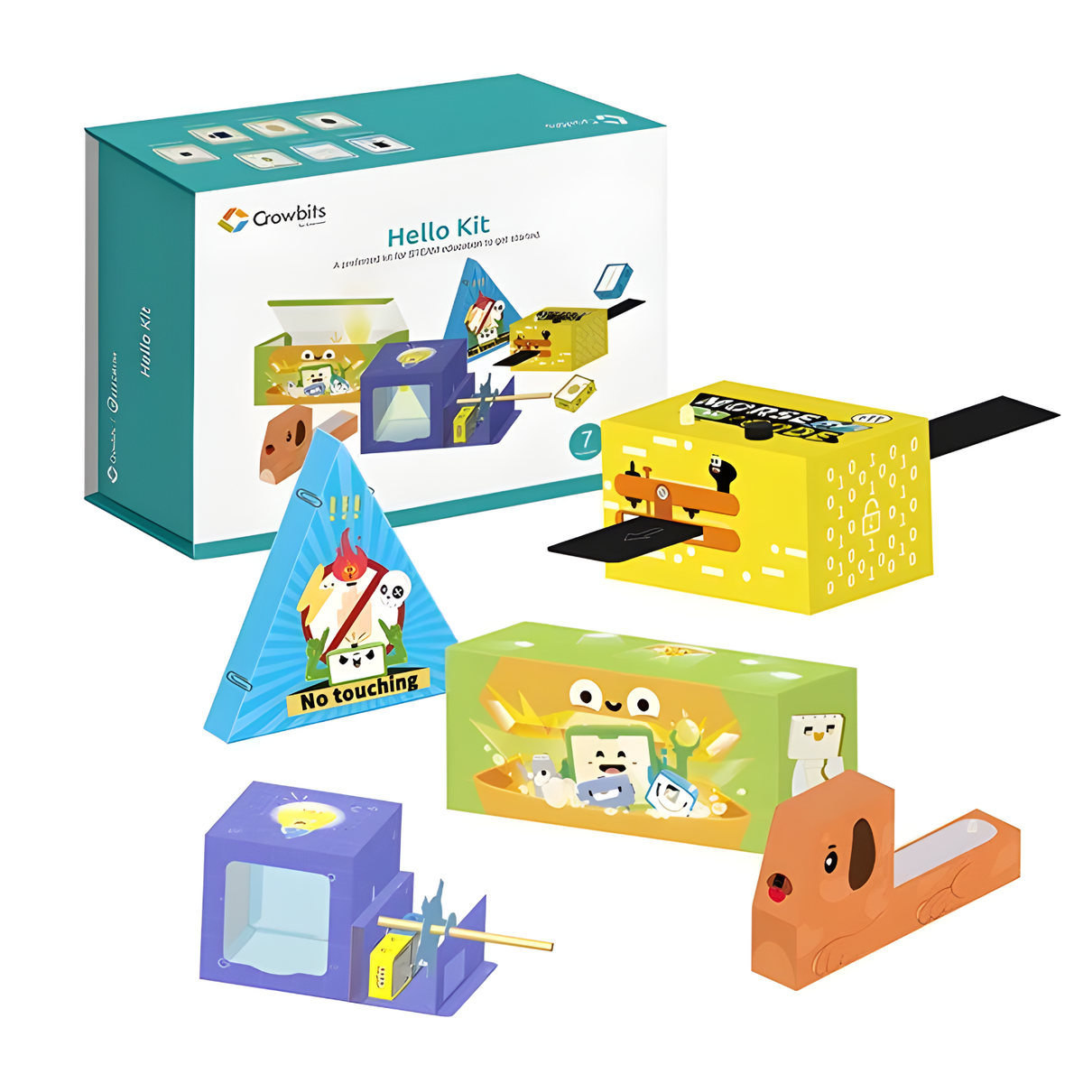 Elecrow - Crowbits Hello Kit - 7 Modules, Programming Learning Kit, STEM Project Toys - 