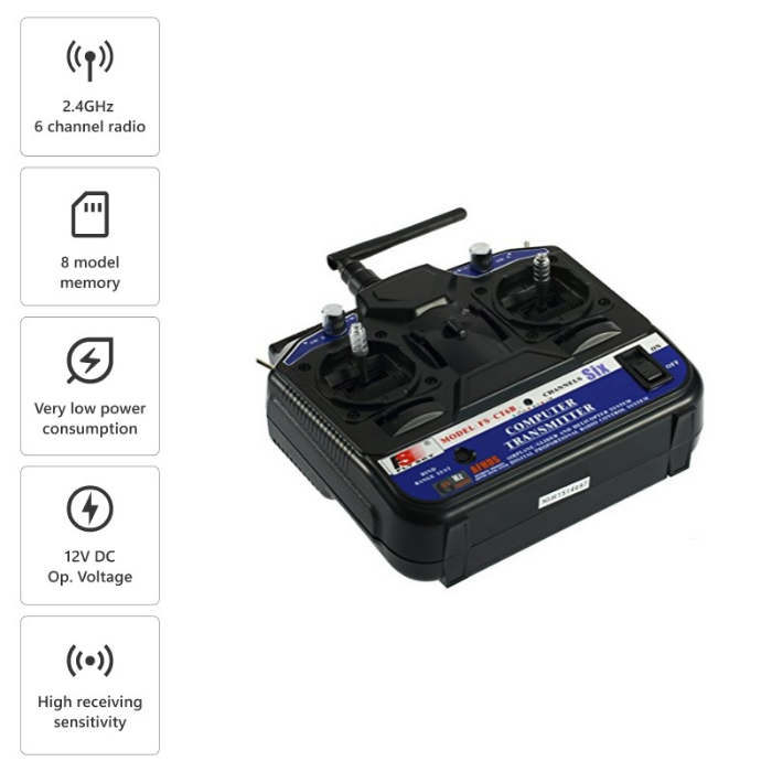 Fly Sky FS-CT6B 6ch 2.4GHz Transmitter & Receiver-Robocraze