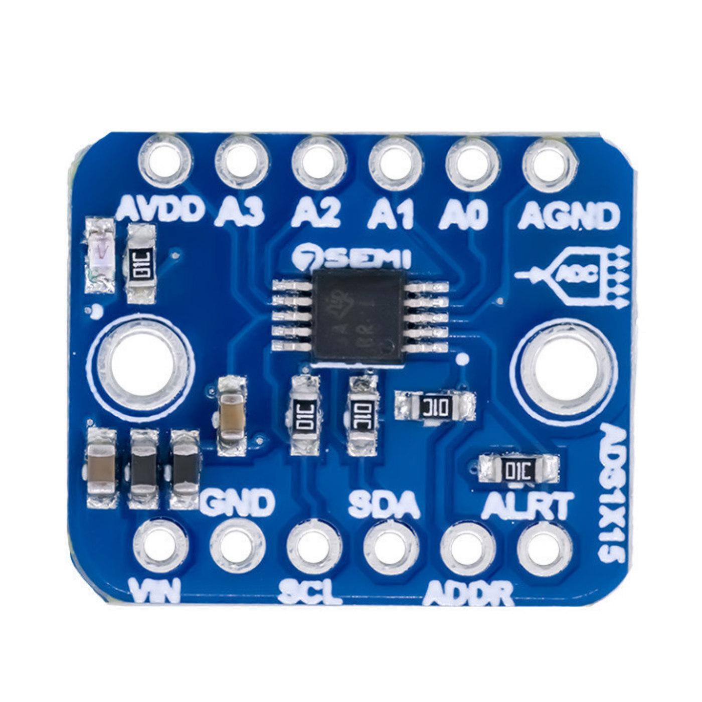 7Semi ADS1015 I2C 4-Channel 12bit ADC Breakout Board -Electronic Modules -Breakout Boards -Robocraze