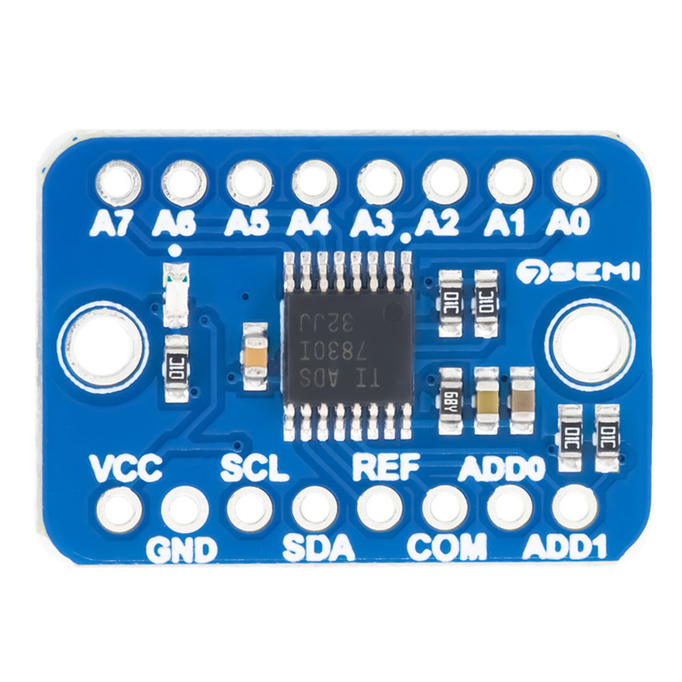 7Semi ADS7830 I2C 8-Bit 8-Channel Analog to Digital Converter Breakout -Electronic Modules -Breakout Boards - Robocraze