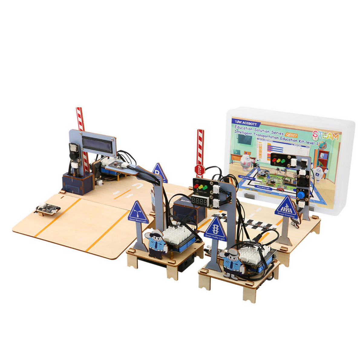 ACEBOTT QE027 ESP32 Intelligent Transportation STEM Kit Compatible with Arduino -STEM Kits -Robotic Kits -Robocraze