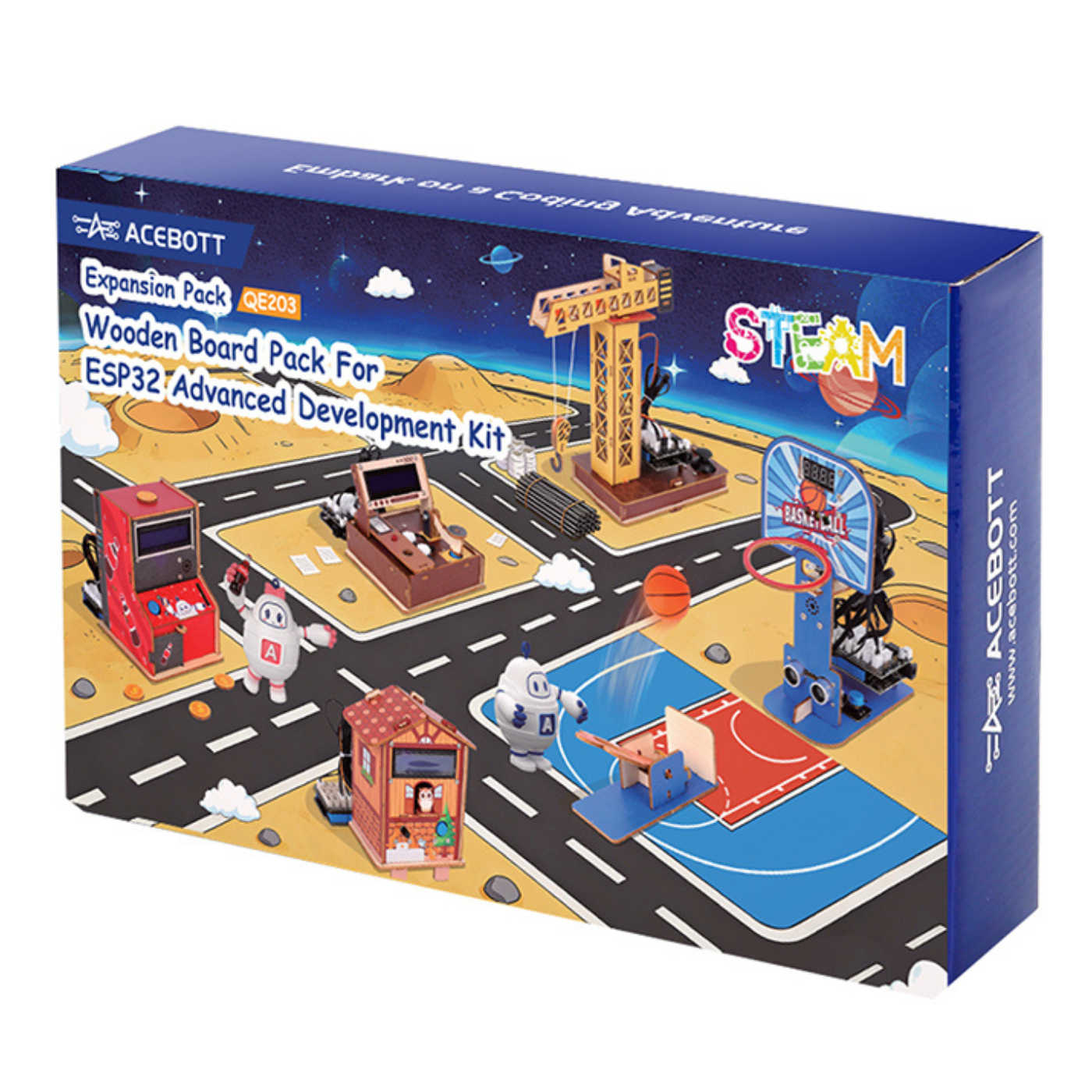 ACEBOTT QE203 Wooden Board Expansion Pack for ESP32 Advanced Development Kit -DIY Kits -School Kits -Robocraze