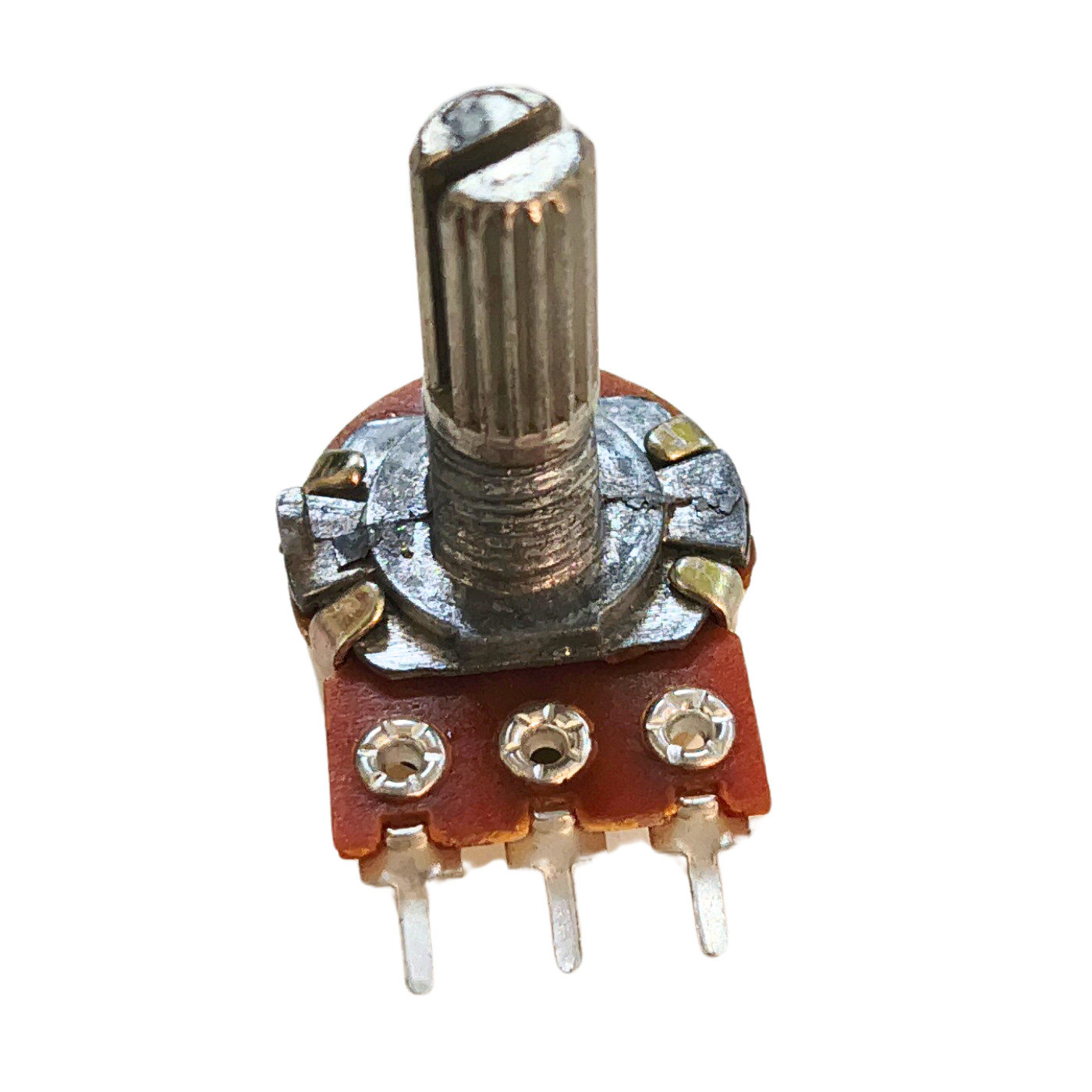B100K 3-Pin Linear Potentiometer with Metal Shaft -Electronic Components -Potentiometer -Robocraze