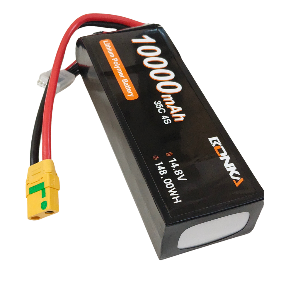 Bonka 14.8V 4S 10000mAh 35C LiPo Rechargeable Battery Pack -Batteries & Power Supply -LiPo Battery -Robocraze