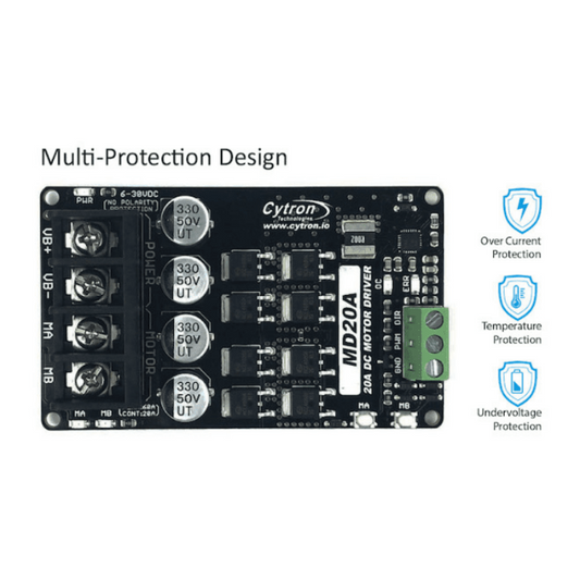 Cytron 20Amp 6V-30V DC Motor Driver -Motors & Mechanical -Motor Drivers -Robocraze
