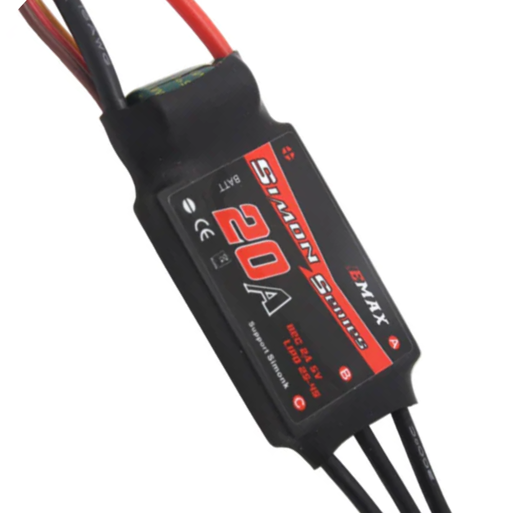 EMAX Simon Series 20A 2-4S LiPo Brushless Electronic Speed Controller for Drones and RC Aircraft -Drone Parts -ESC for Drones -Robocraze