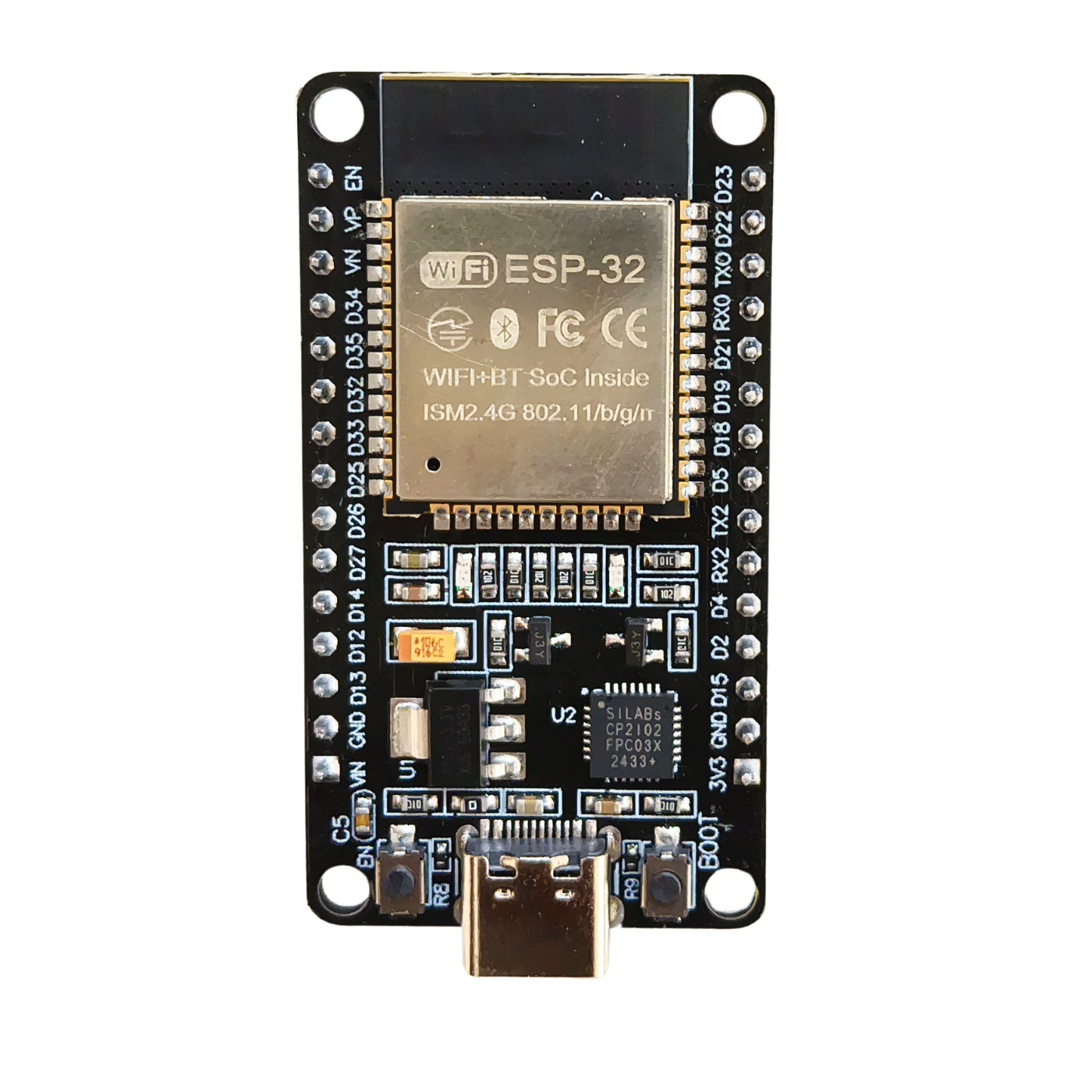 ESP32 Development Board CP2102 WiFi Bluetooth Ultra-Low Power Consumption Dual Core (C-Type) (30 PIN) -IoT & Wireless -ESP Modules -Robocraze