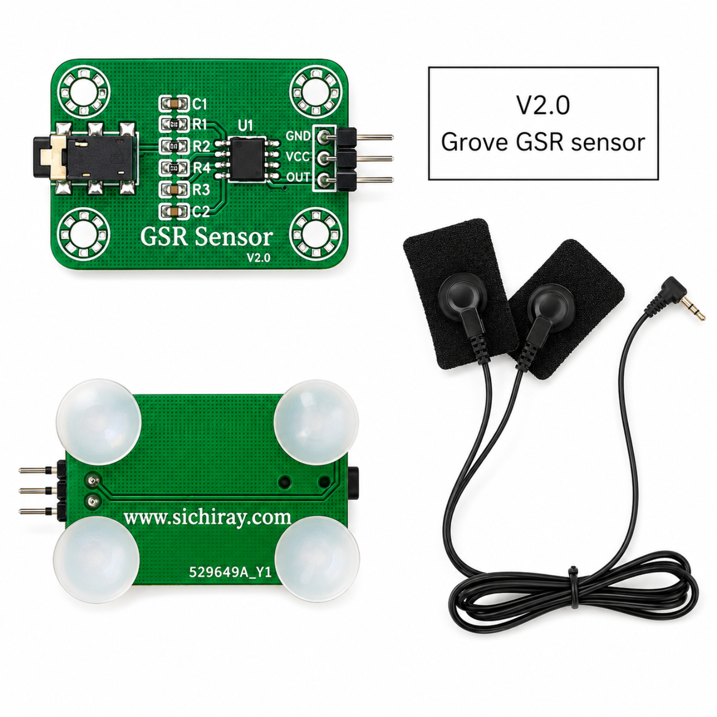 GSR Skin Current Sensor V2.0 - Biofeedback sensor for stress detection. -GSR Sensor -Biomedical Sensor -Robocraze