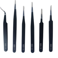 Gripx 6 Piece Anti-Static Non-Magnetic Tweezer Set 6 Inch - Robocraze