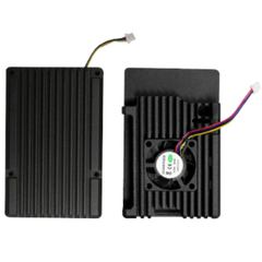 Metal Case with Cooling Fan for Raspberry Pi 4 Black Aluminum Enclosure -Raspberry Pi -Cases -Robocraze