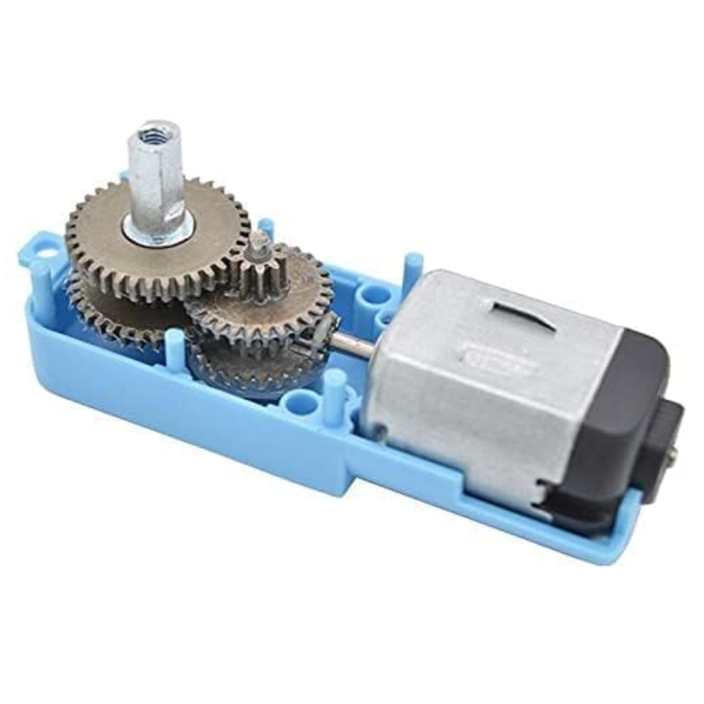 Metal TT 1:90 (3V–6V) Blue Dual Shaft High Torque DC Geared Motor for Robotics, RC Cars & Smart Robots -Motors & Mechanical -Gear Motors -Robocraze