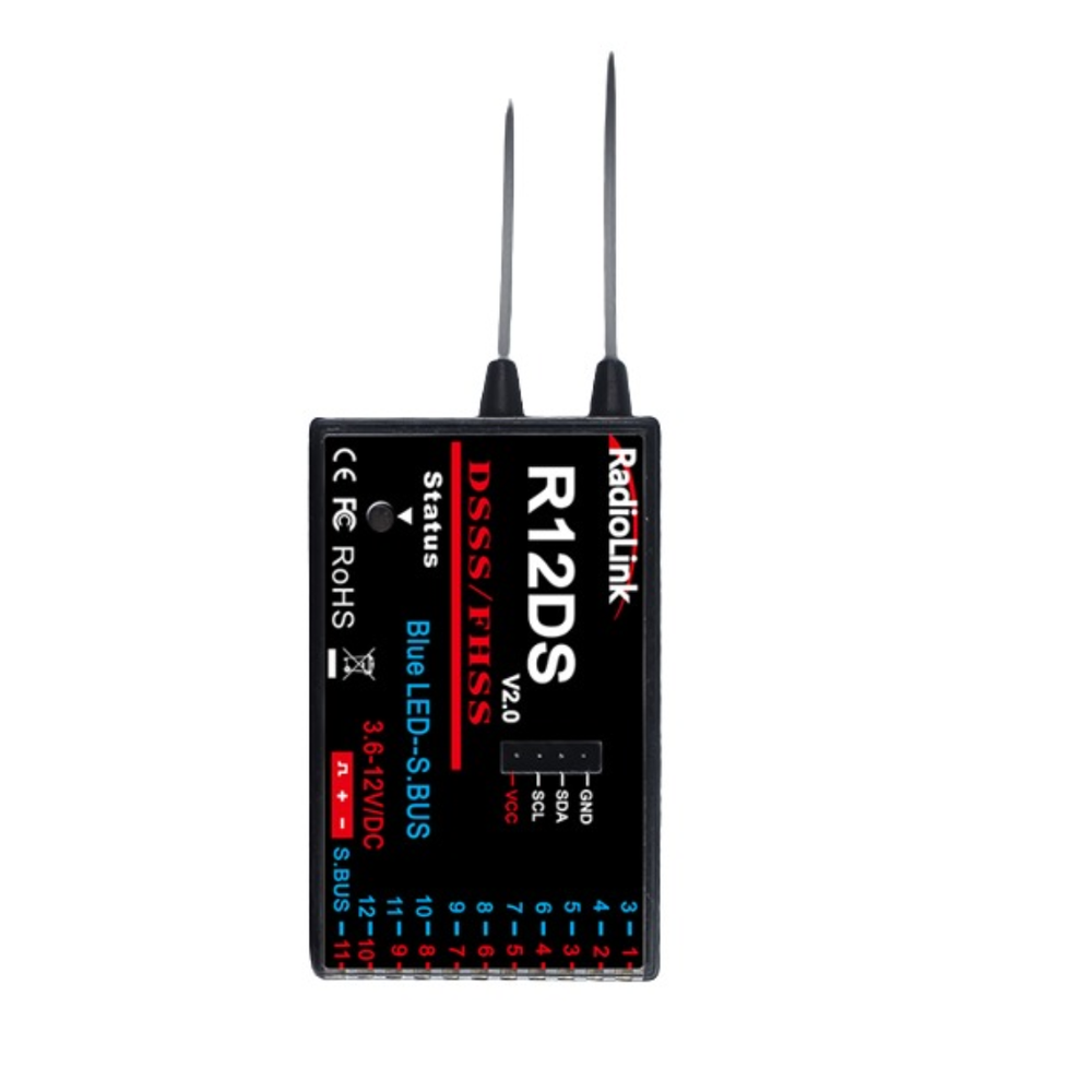 Radiolink R12DS 2.4GHz 12CH SBUS/PWM Receiver - Drone Parts - Robocraze