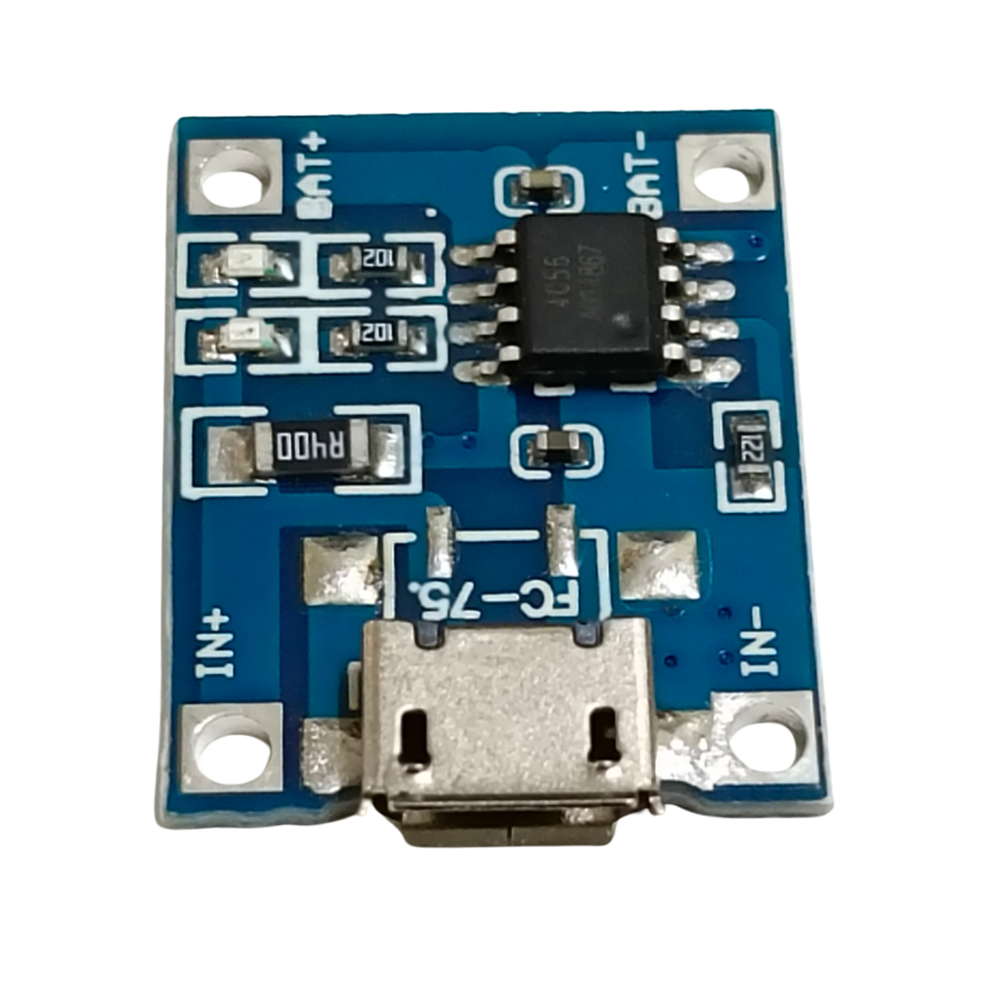 TP4056 1A Li-Ion Battery Charging Protection Module Micro USB -Batteries & Power Supply -Battery Chargers -Robocraze