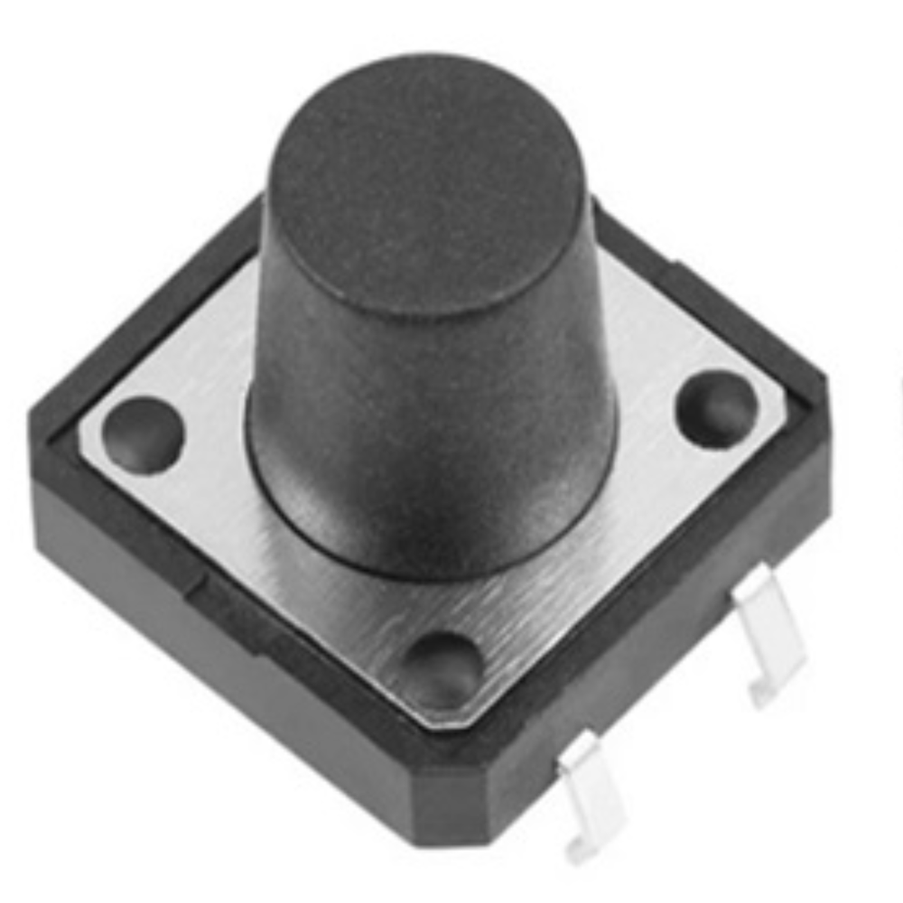 Tactile 4 Pin Push Button Switch 12X12X10mm (Pack of 5) -Electronic Components -Switches -Push Buttons -Robocraze