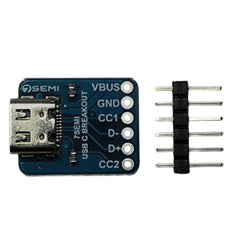 7Semi USB Type-C Connector Breakout (Female)-Electronic Modules-Breakout Boards-Robocraze