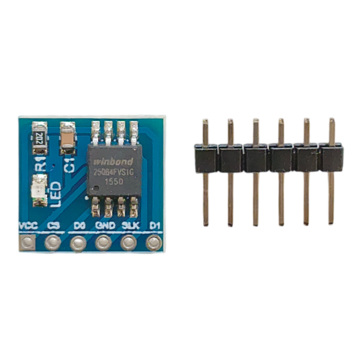 W25Q64 NorFlash Storage Module – Compact Raspberry Pi SD card alternative for extra storage. -Robocraze